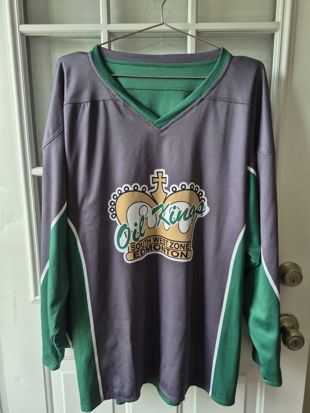 Edmonton Oil Kings Southwest Zone Grey & Green Reversible Hockey Jersey